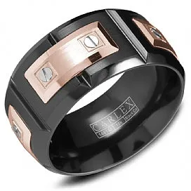 Carlex 18K Gold & Black Cobalt Luxury Wedding Band WB-9850WB