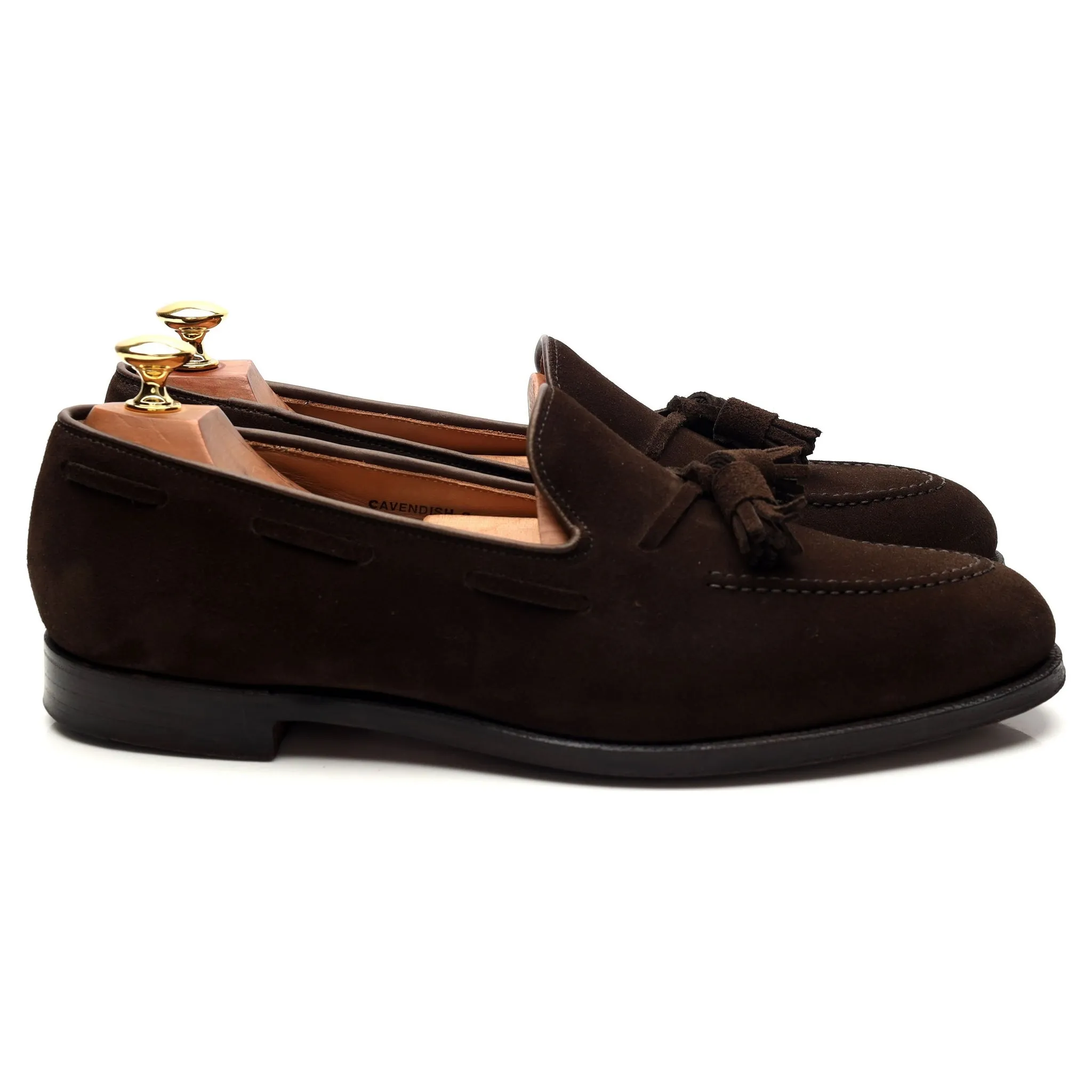 'Cavendish 2' Dark Brown Suede Tassel Loafers UK 9 E