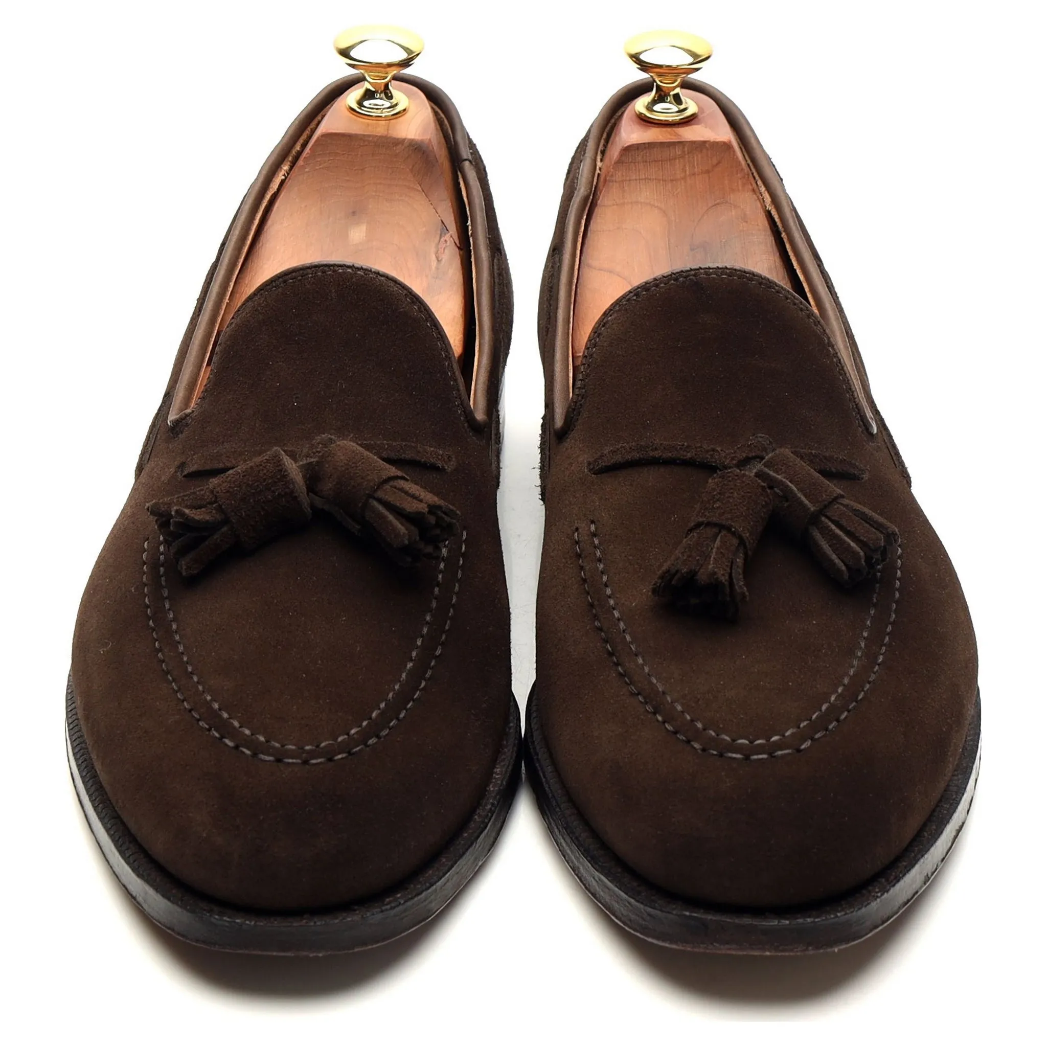 'Cavendish 2' Dark Brown Suede Tassel Loafers UK 9 E