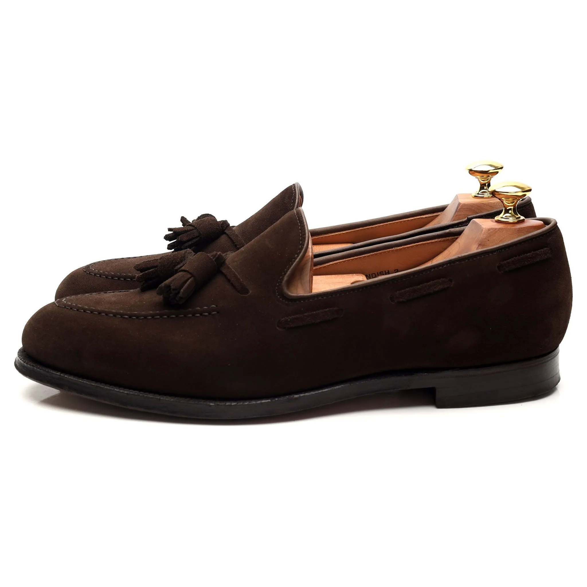 'Cavendish 2' Dark Brown Suede Tassel Loafers UK 9 E