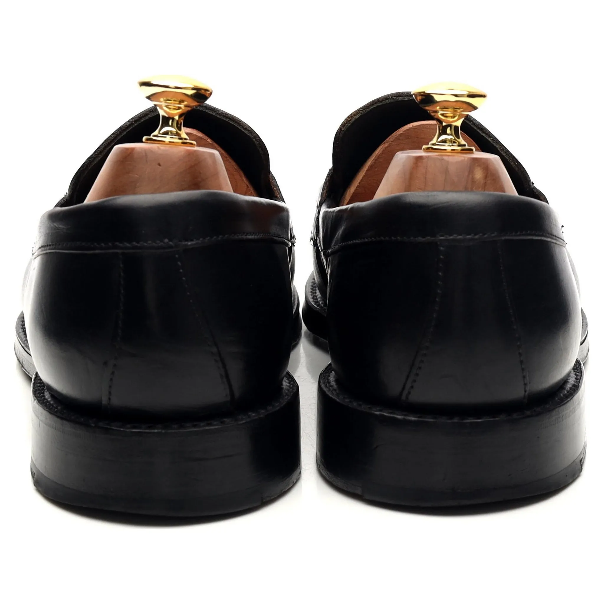 'Charles' Black Leather Loafers UK 9