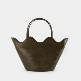 Chylak  Wavy Basket Tote Bag - Chylak - Brown - Lezard Embossed Leather