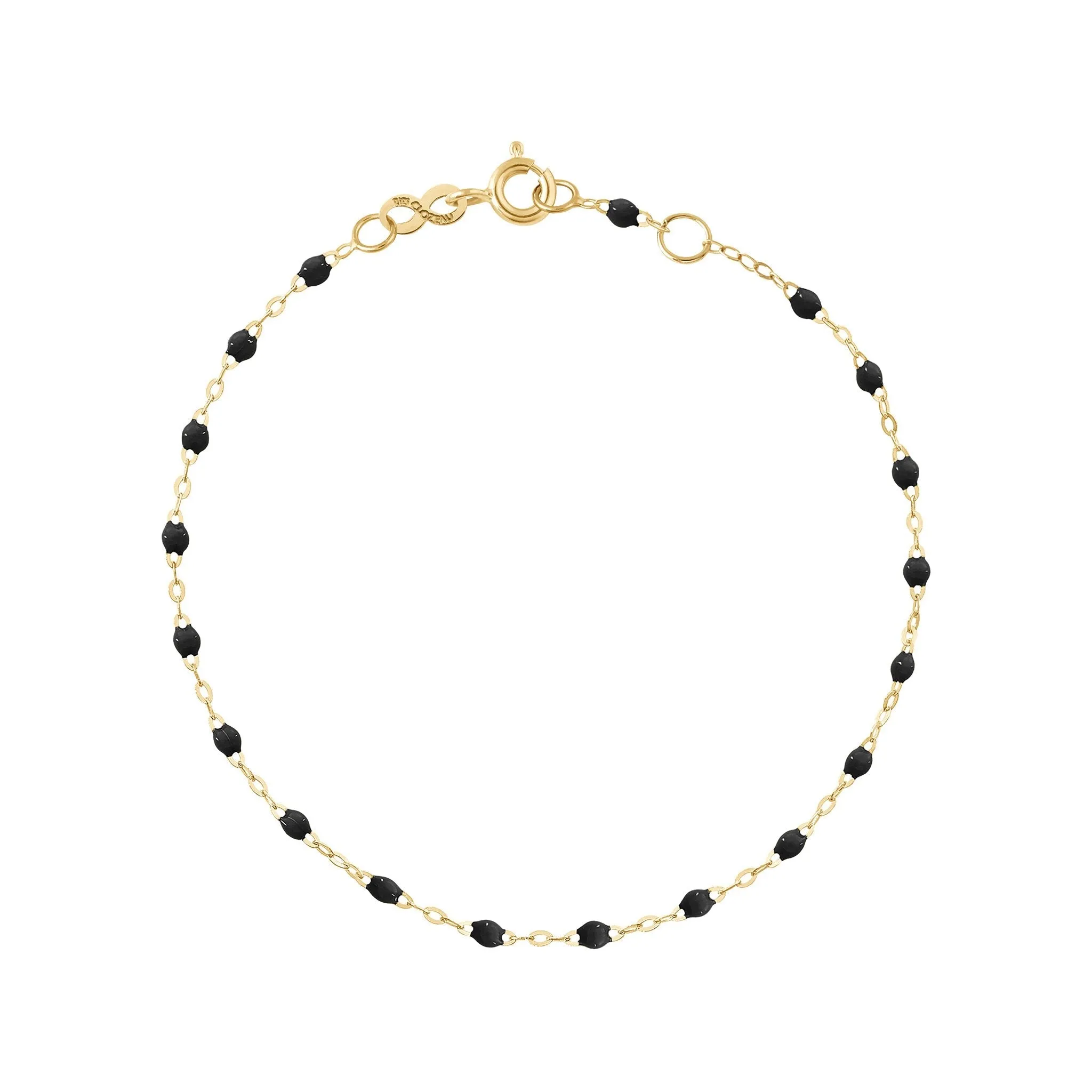 Classic Gigi Black bracelet, Yellow Gold, 7.5