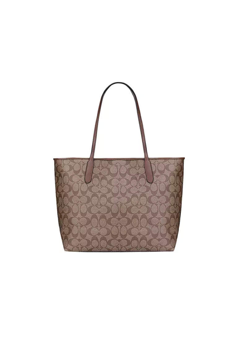 Coach COACH CITY Women's Khaki Classic Print Tote Bag