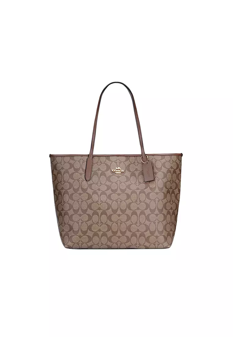 Coach COACH CITY Women's Khaki Classic Print Tote Bag