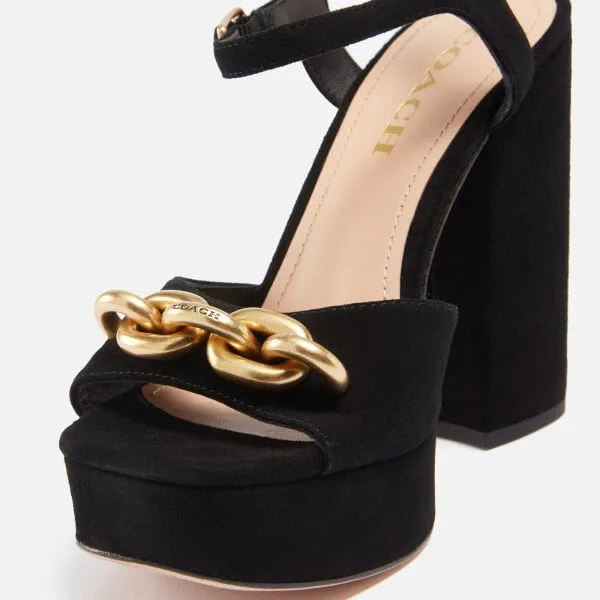 Coach Women's Nicolette Suede Heeled Platform Sandals