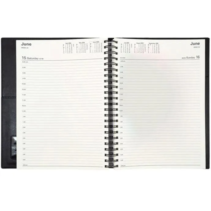 Collins Vanessa A4 Day To Page DTP 2024 Diary Black