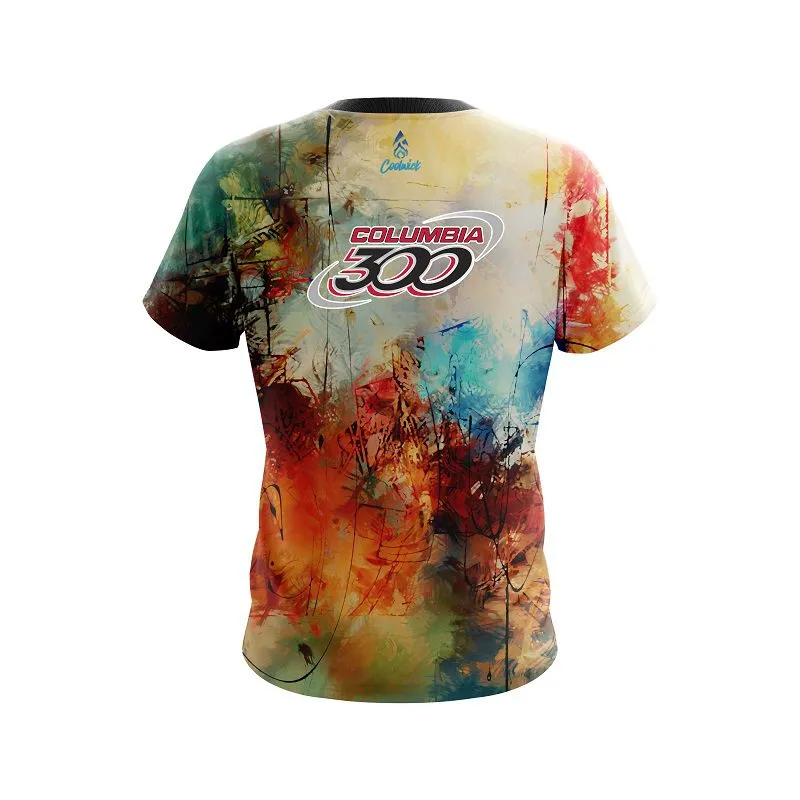 Columbia 300 Colorful Painted Canvas Grunge CoolWick Bowling Jersey