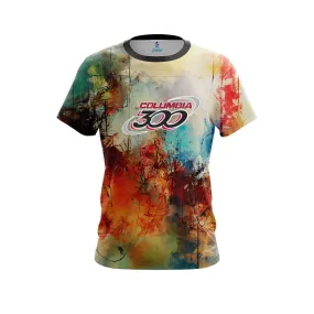 Columbia 300 Colorful Painted Canvas Grunge CoolWick Bowling Jersey