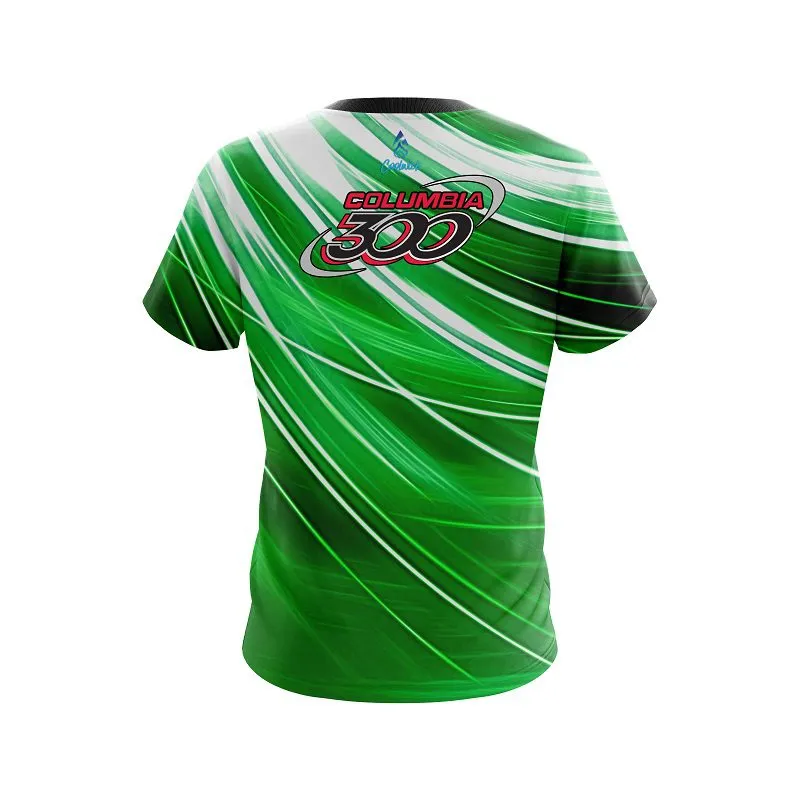 Columbia 300 Deep Green Stripes CoolWick Bowling Jersey