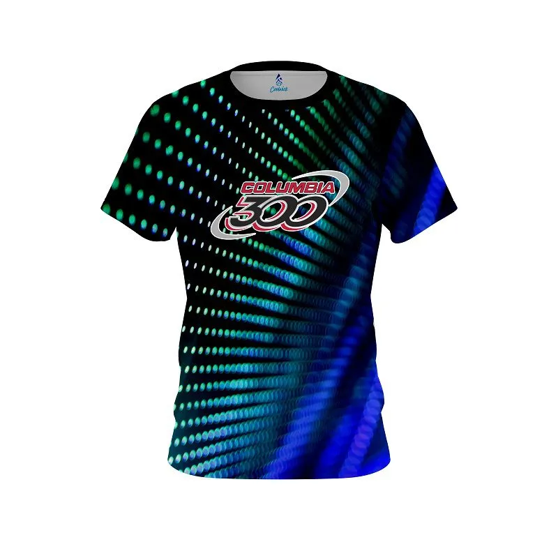 Columbia 300 Electronic Wave Aqua CoolWick Bowling Jersey