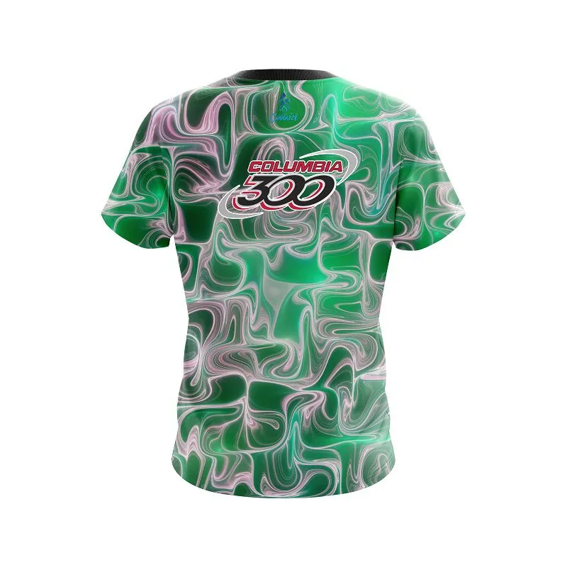 Columbia 300 Green Exotic Motion CoolWick Bowling Jersey