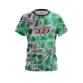 Columbia 300 Green Exotic Motion CoolWick Bowling Jersey