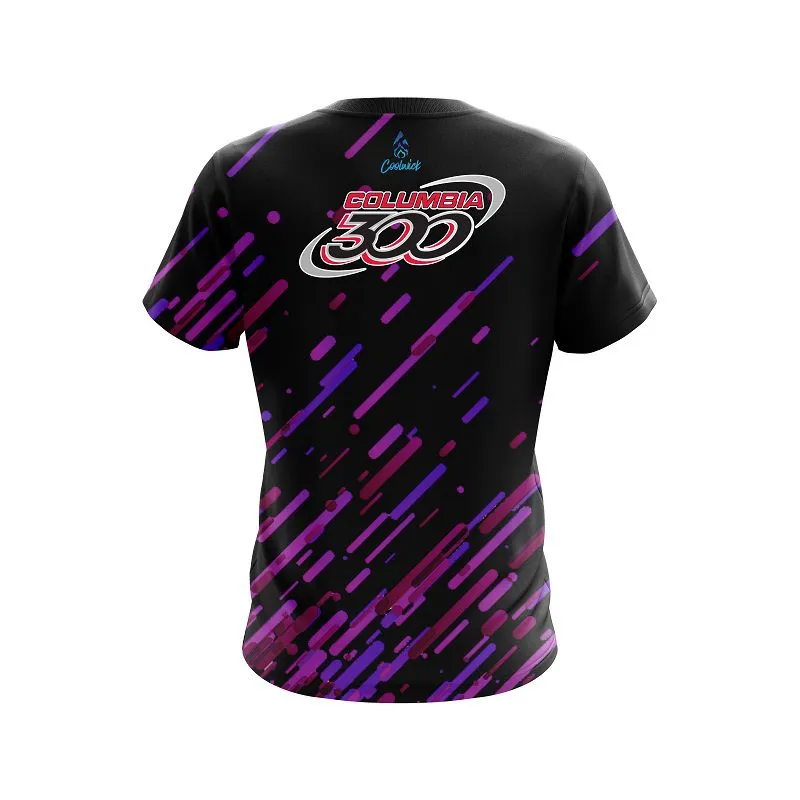 Columbia 300 Modern Purple Stripe CoolWick Bowling Jersey