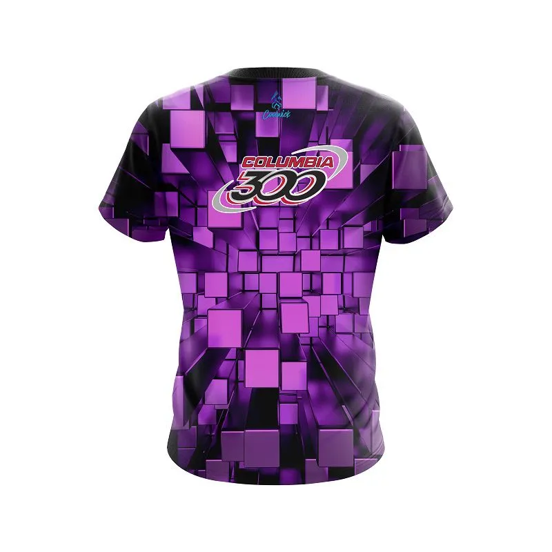 Columbia 300 Purple Block Burst CoolWick Bowling Jersey