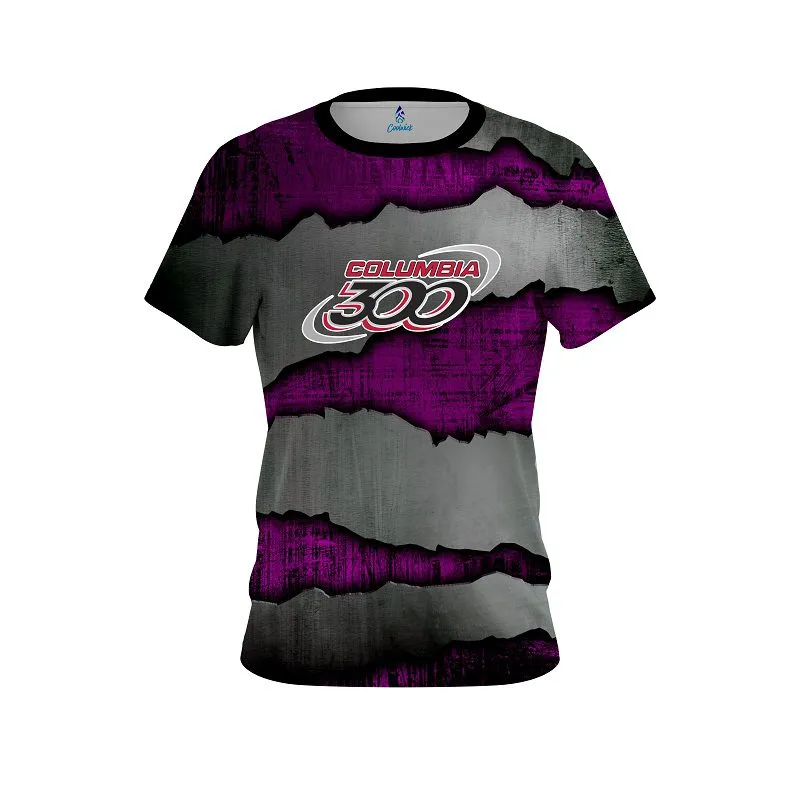 Columbia 300 Purple Rigid Steel CoolWick Bowling Jersey