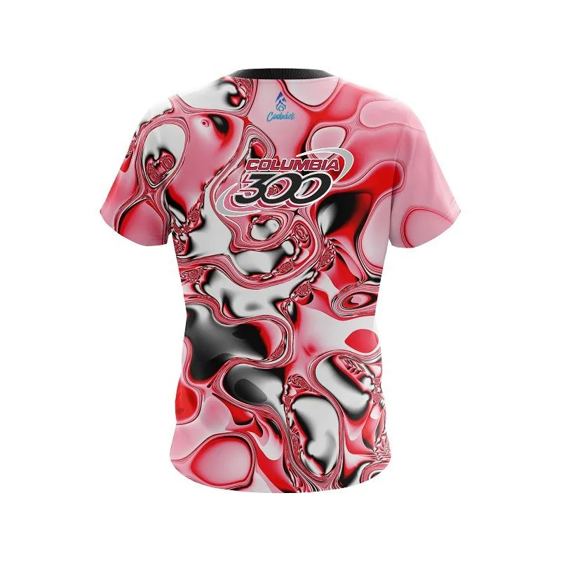 Columbia 300 Red And White Liquid Canvas CoolWick Bowling Jersey