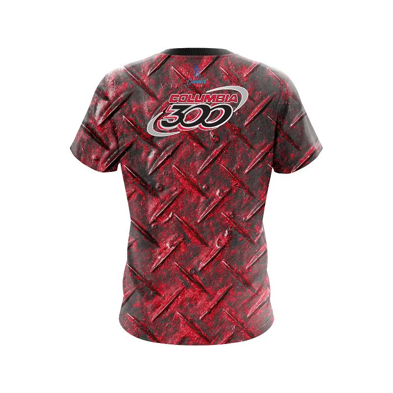 Columbia 300 Red Diamond Plate CoolWick Bowling Jersey