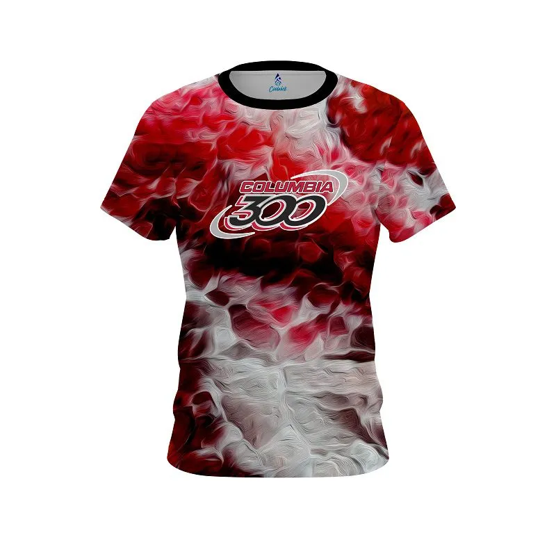 Columbia 300 Red Marble Onyx CoolWick Bowling Jersey