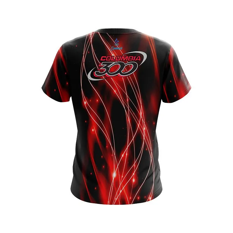 Columbia 300 Red Spiral Waves CoolWick Bowling Jersey