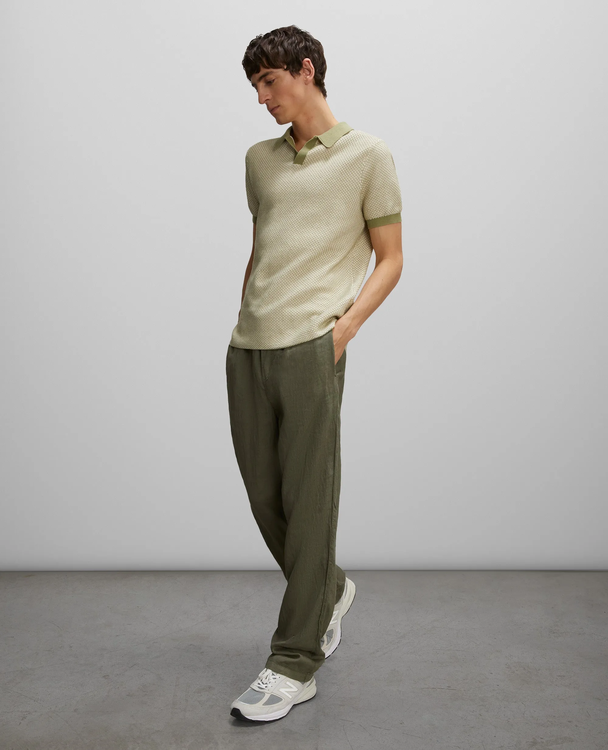 cotton polo - sage green