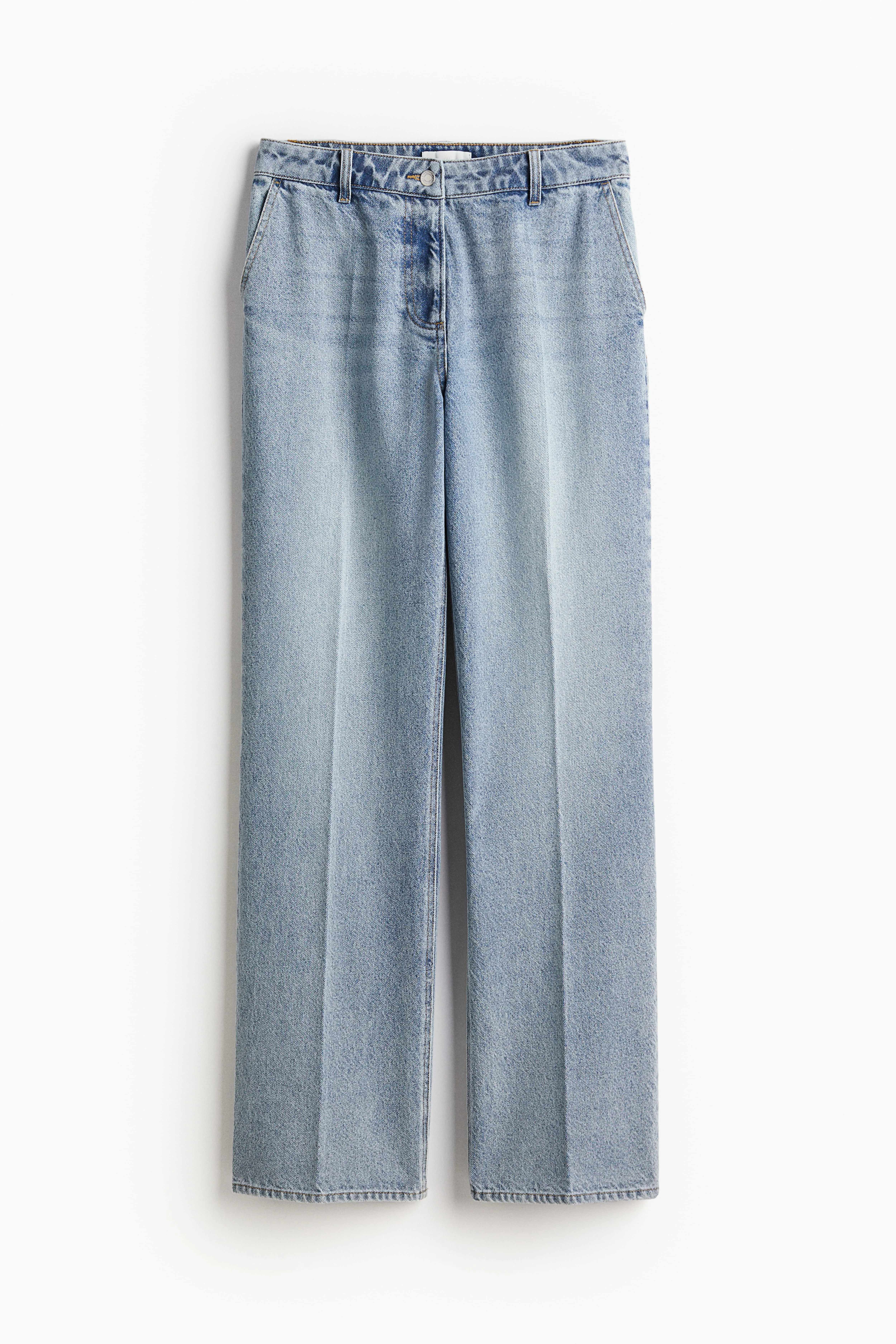 Crease-leg jeans - Regular waist - Extra-long legs - Light denim blue - Ladies | H&M GB