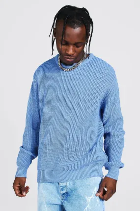 Crew Neck Fisherman Rib Sweater