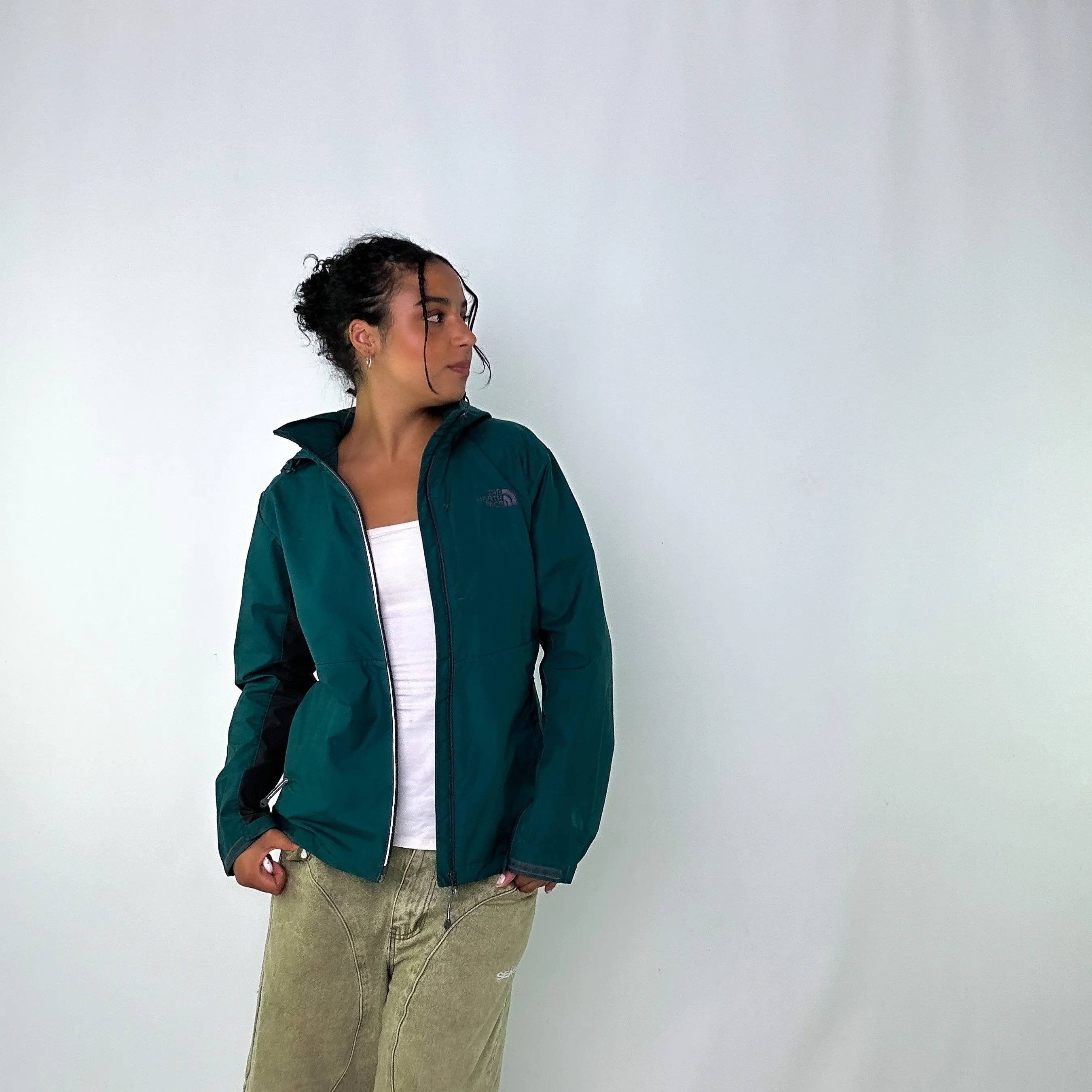 Dark Green 90s The North Face Light Rain Jacket (L)