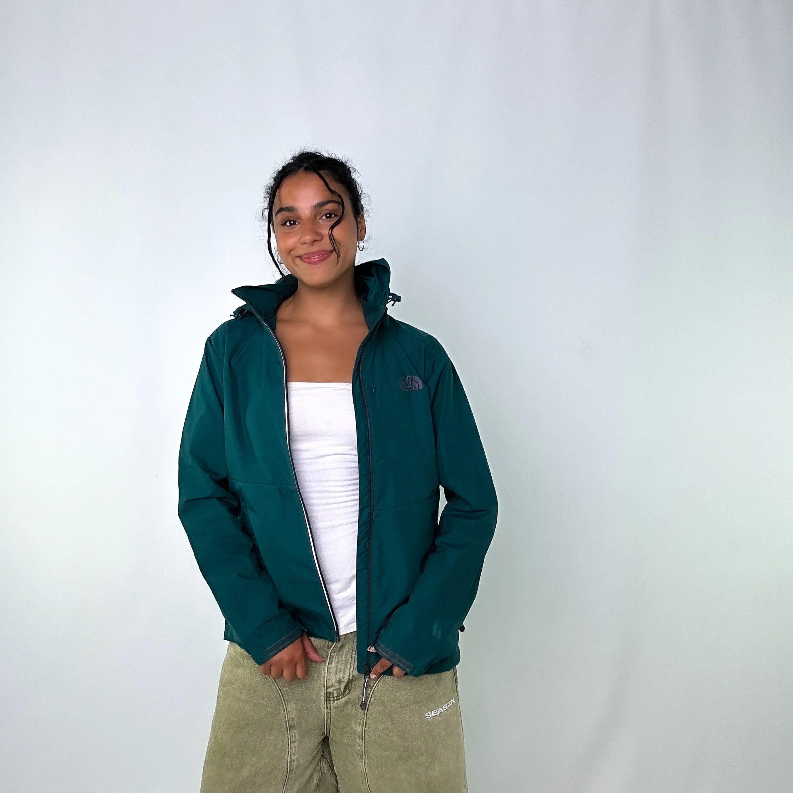 Dark Green 90s The North Face Light Rain Jacket (L)