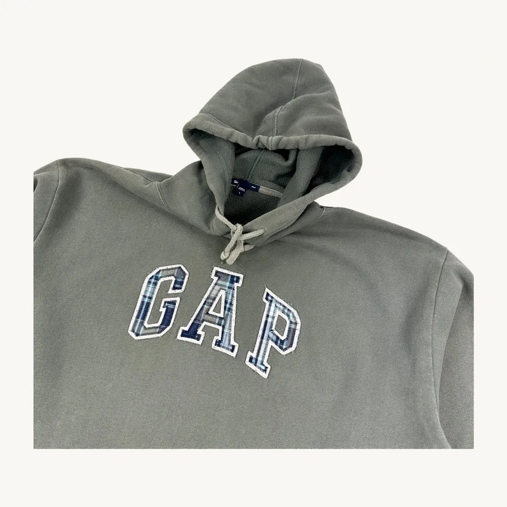 Dark Grey 90s GAP Spellout Hoodie Sweatshirt (XL)