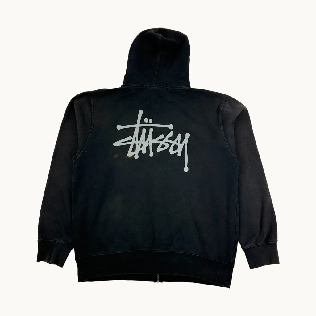 Dark Grey y2ks Stüssy Hoodie Sweatshirt (L)