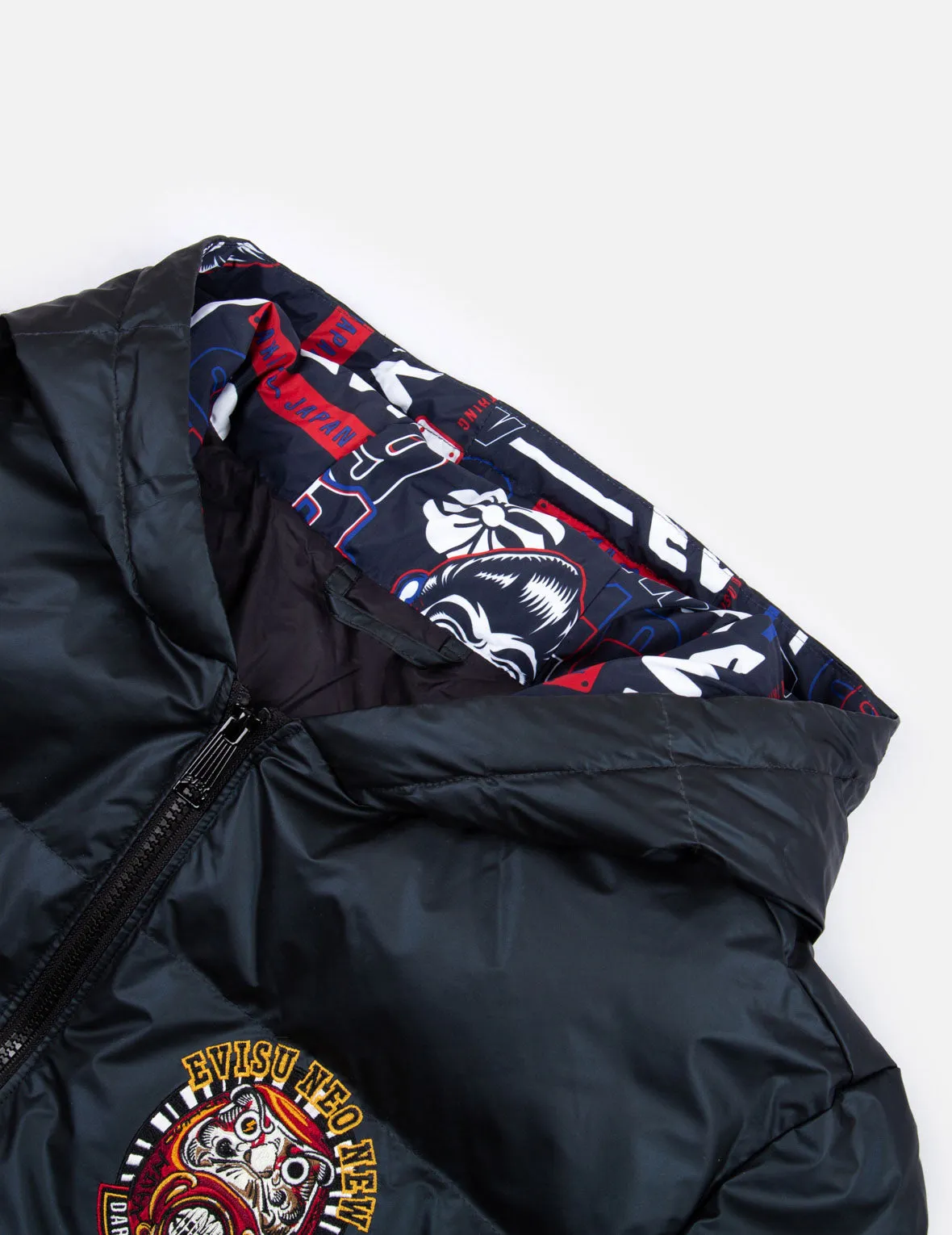 Daruma Moto Club Motif Embroidery Down Jacket