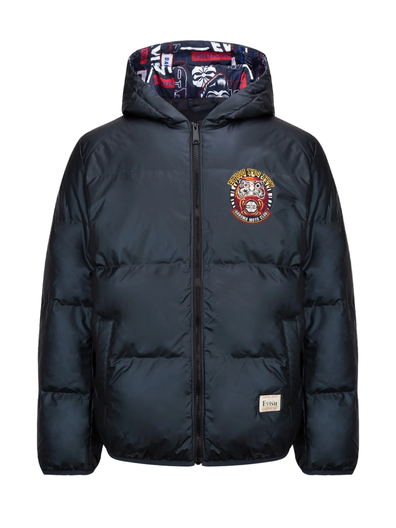 Daruma Moto Club Motif Embroidery Down Jacket