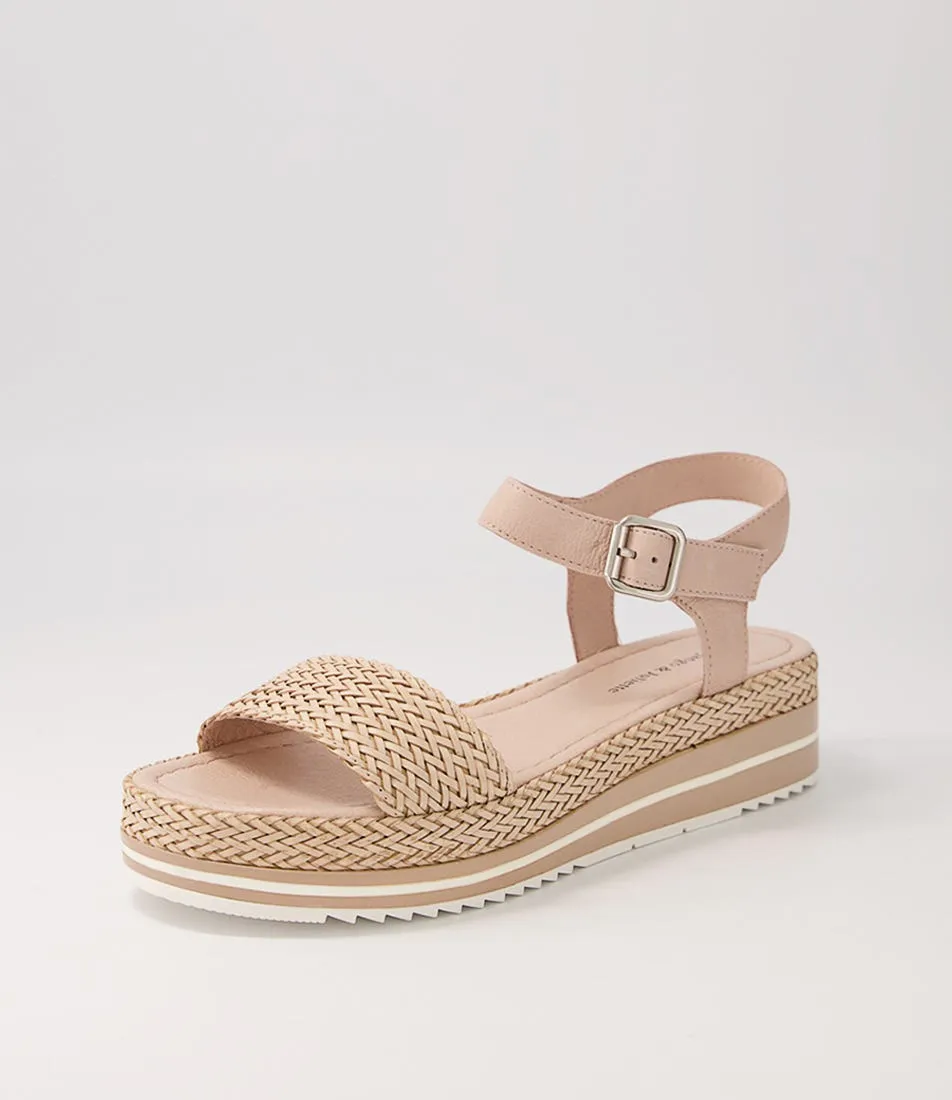 DJANGO & JULIETTE Adrienn Nude Weave Leather Sandals