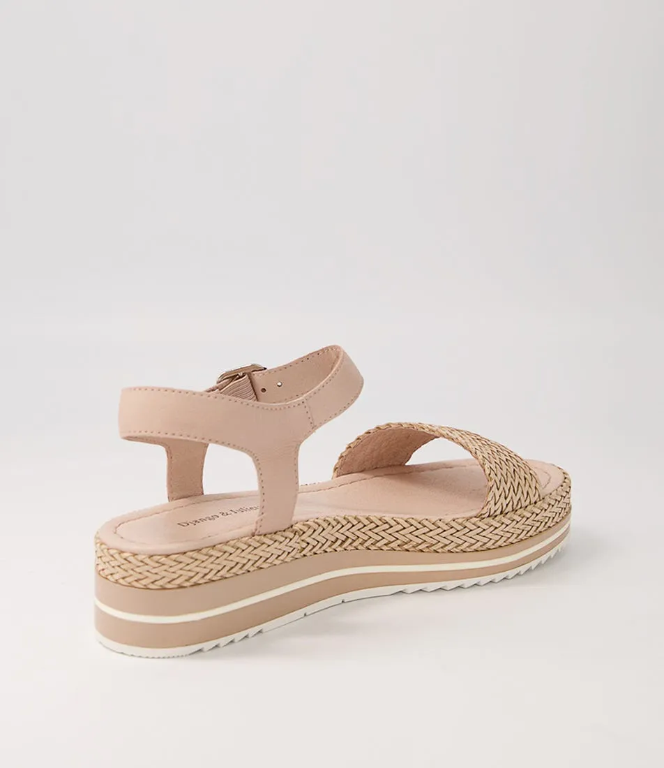 DJANGO & JULIETTE Adrienn Nude Weave Leather Sandals