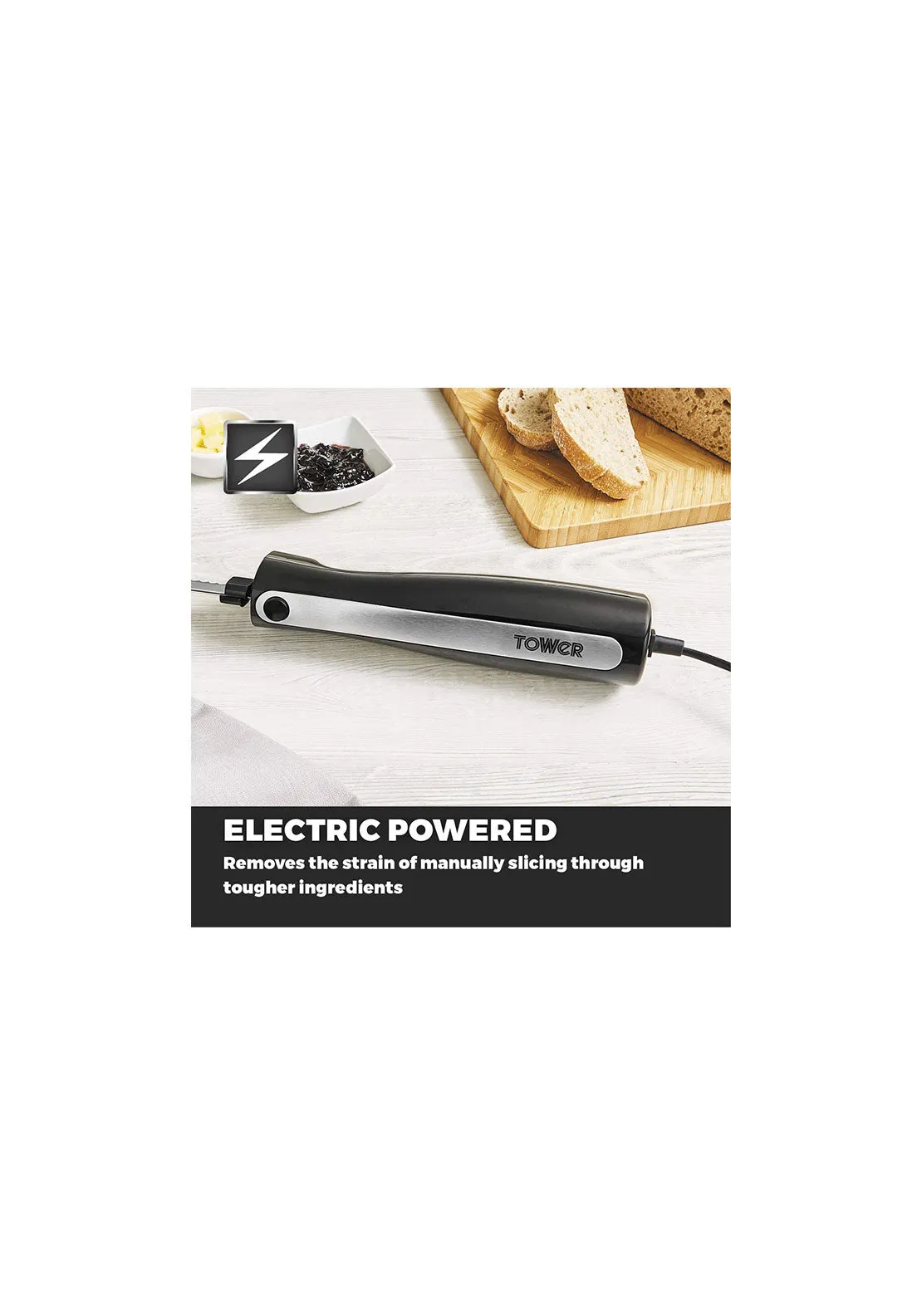 Electric Knife With Fork & Black Case | T19028