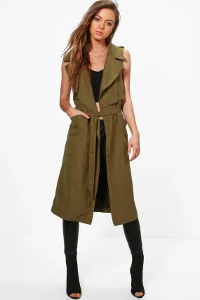 Ella Sleeveless Belted Trench