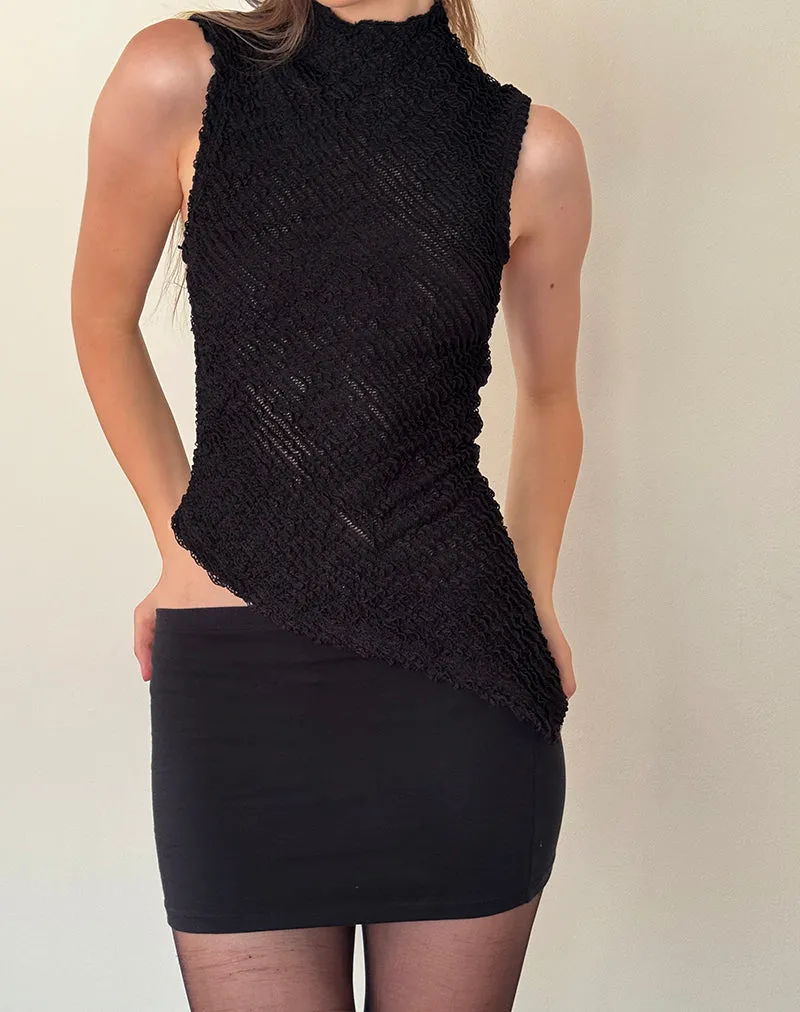 Ember Sleeveless Top in Textured Black