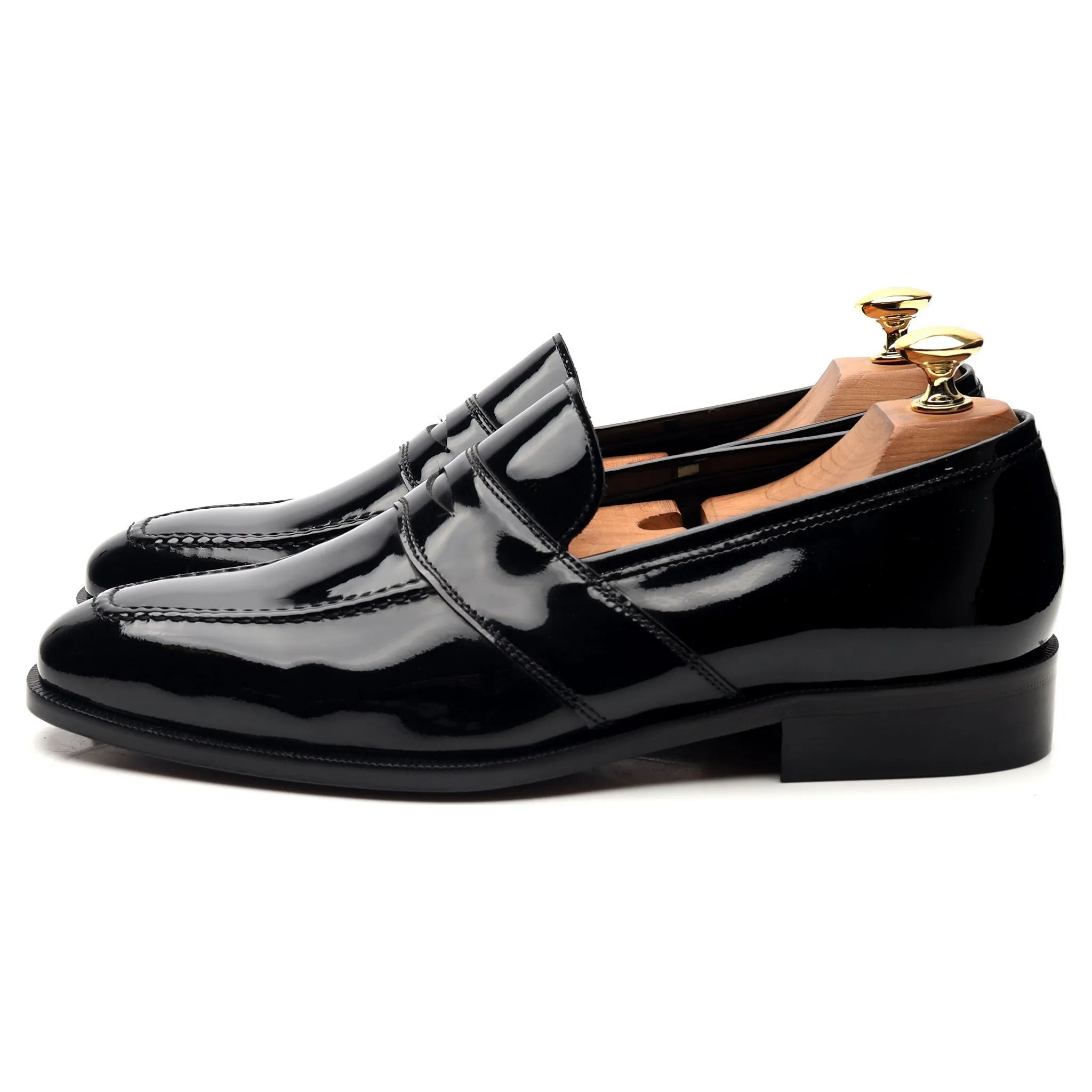 'Ettrick' Black Patent Leather Loafers UK 6.5