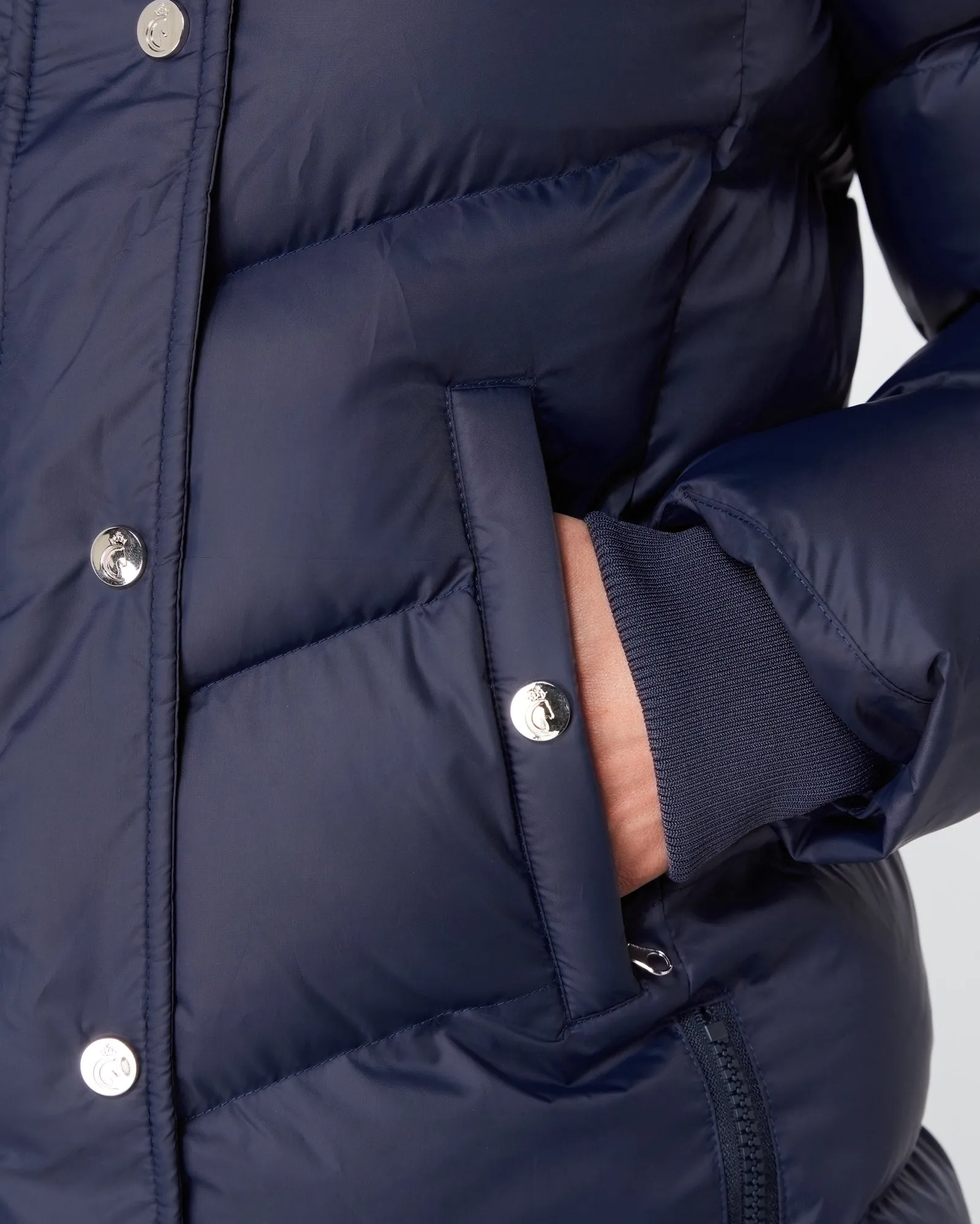 Exclusive Long Navy Puffer Coat / Jacket 3.0 - Detachable Fur & Hood