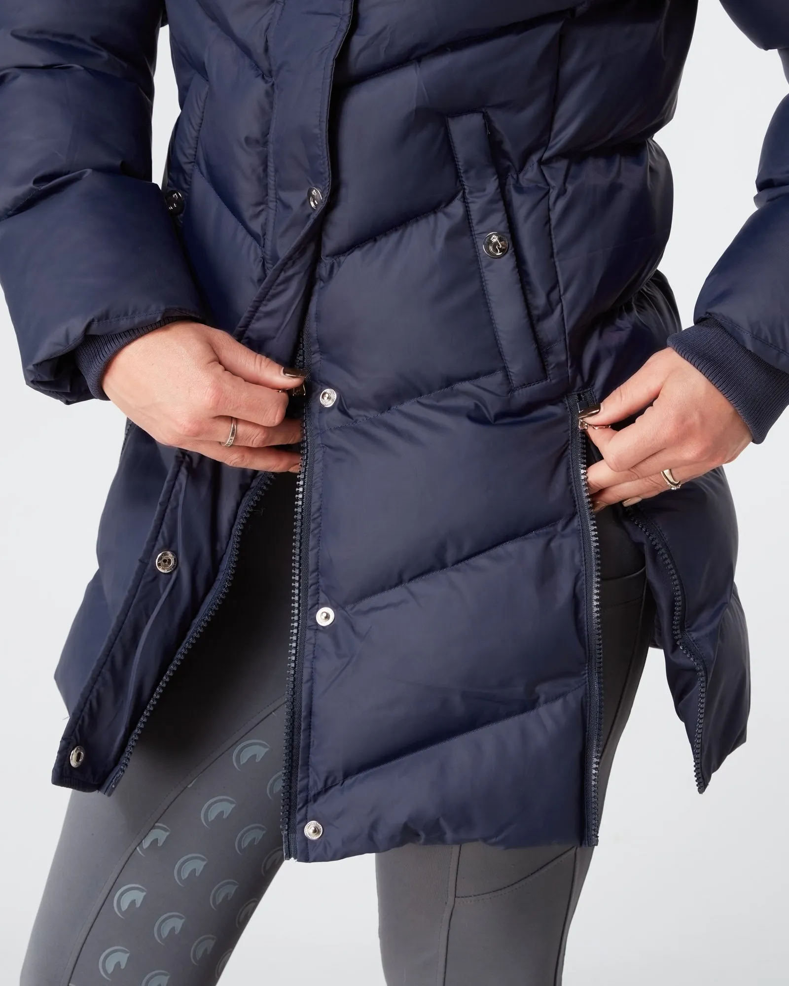 Exclusive Long Navy Puffer Coat / Jacket 3.0 - Detachable Fur & Hood