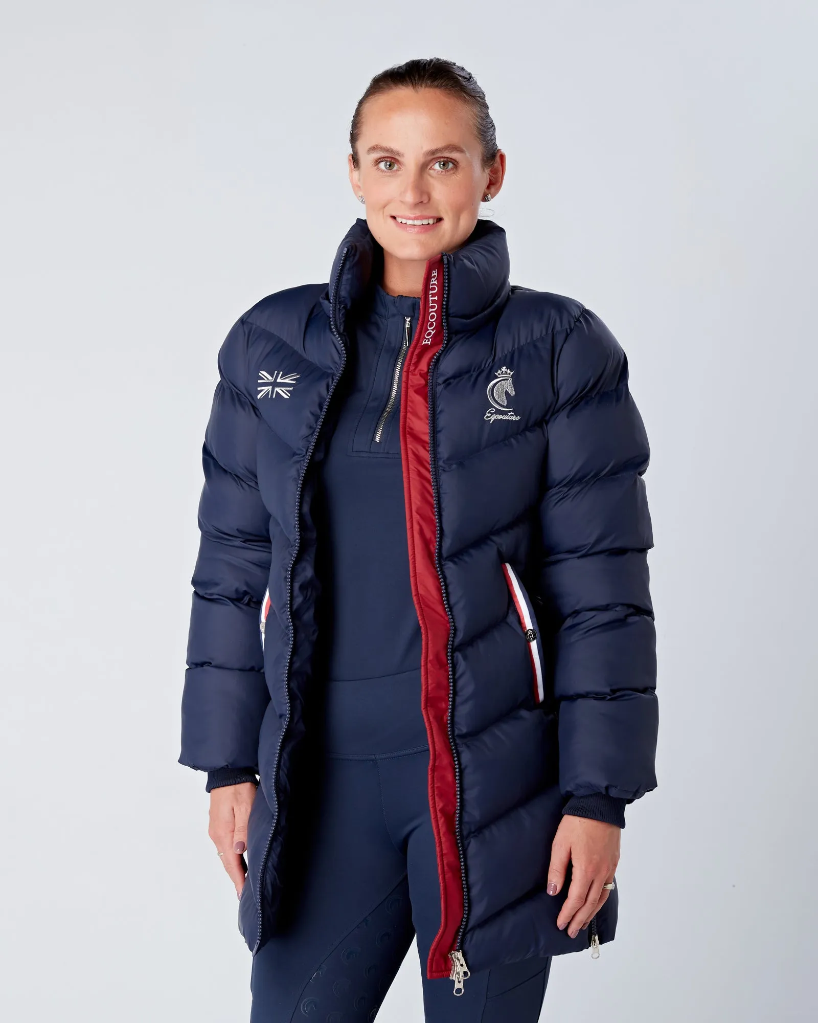 Exclusive Long Navy Puffer Coat / Jacket - Detachable Hood