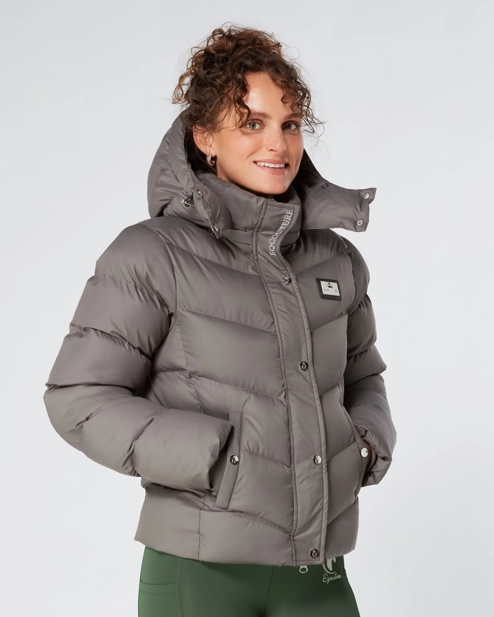 Exclusive Short Grey Puffer Coat 3.0 / Jacket - Detachable Hood & Faux Fur