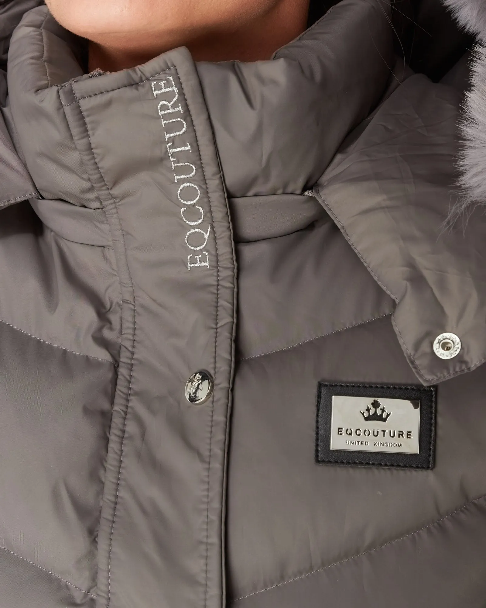 Exclusive Short Grey Puffer Coat 3.0 / Jacket - Detachable Hood & Faux Fur