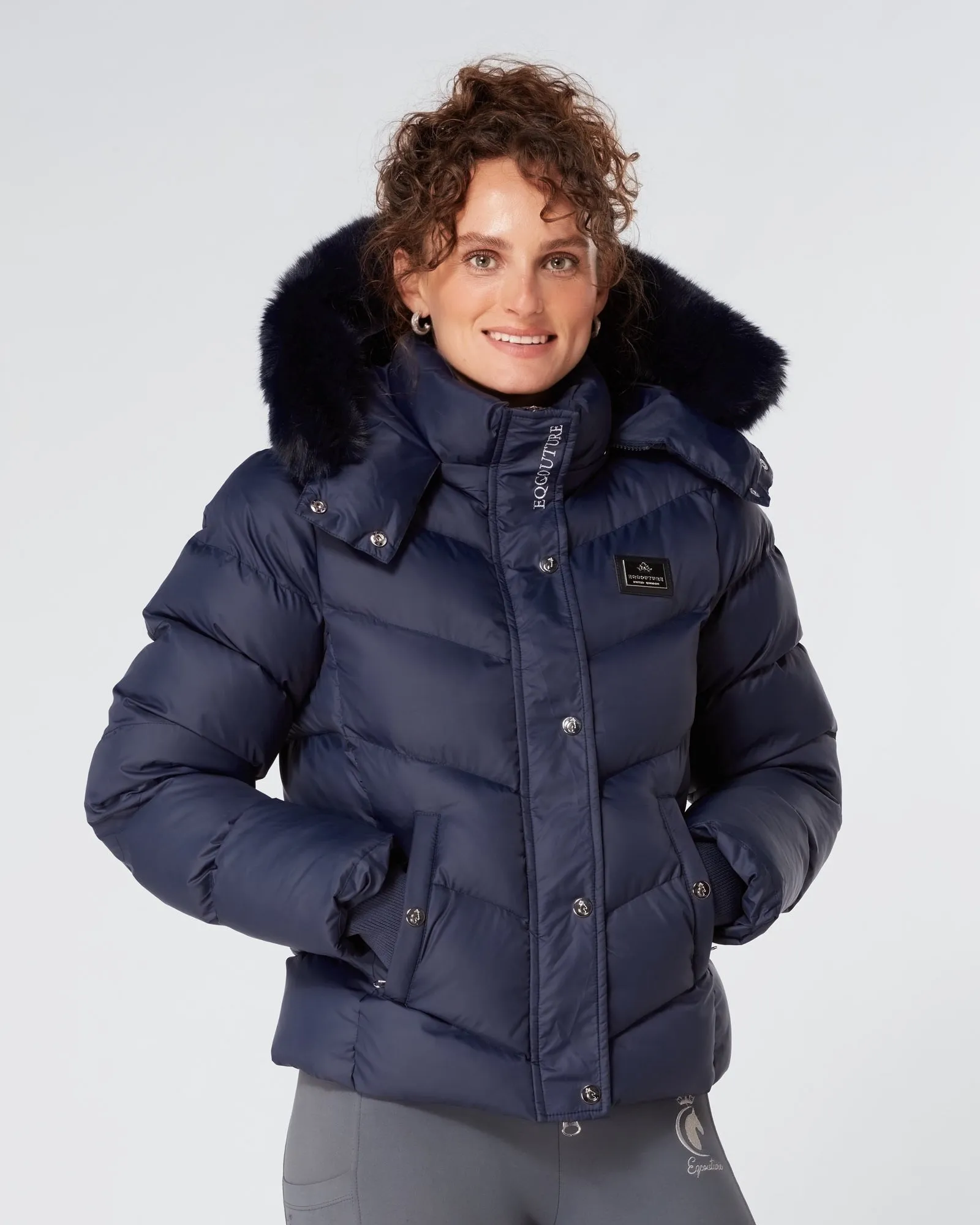 Exclusive Short Navy Puffer Coat 3.0 / Jacket - Detachable Hood & Faux Fur