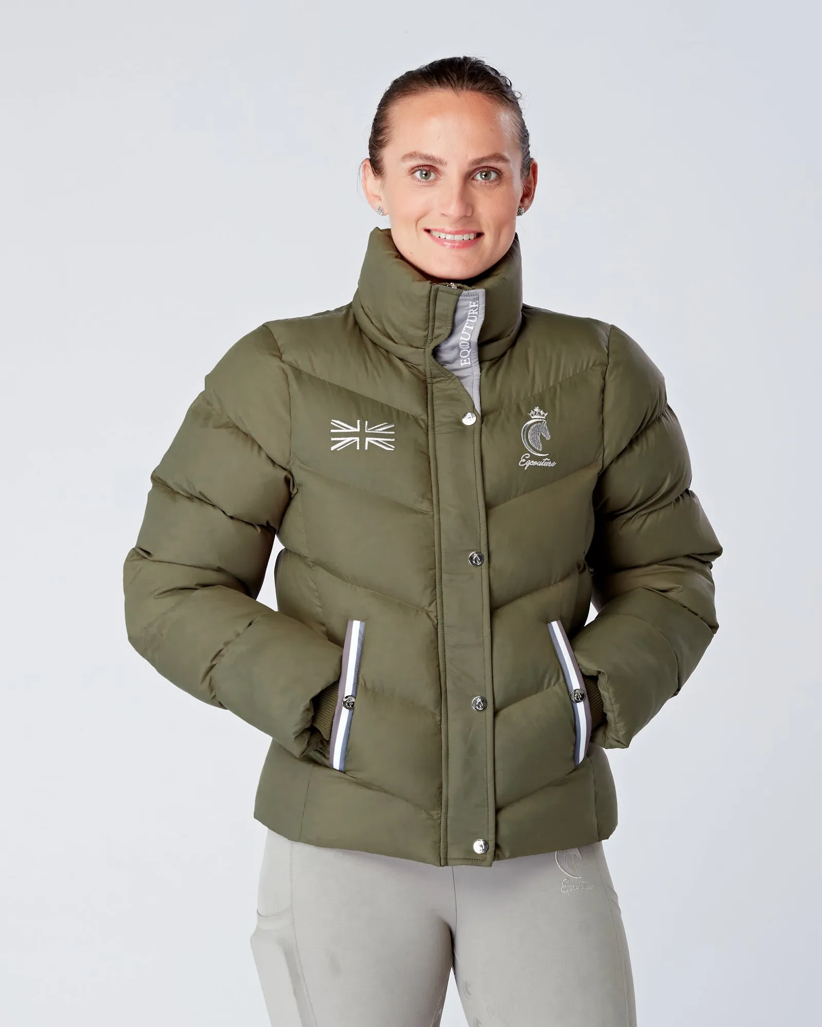 Exclusive Short Olive Green Puffer Coat  / Jacket - Detachable Hood I