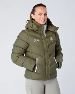 Exclusive Short Olive Green Puffer Coat  / Jacket - Detachable Hood I