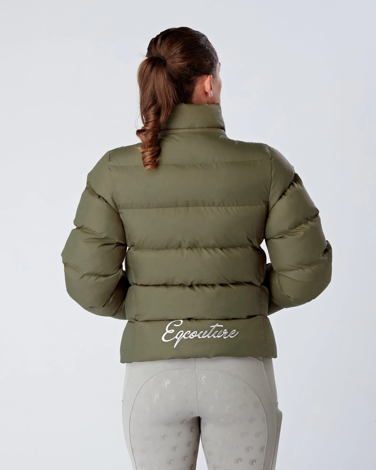 Exclusive Short Olive Green Puffer Coat  / Jacket - Detachable Hood I