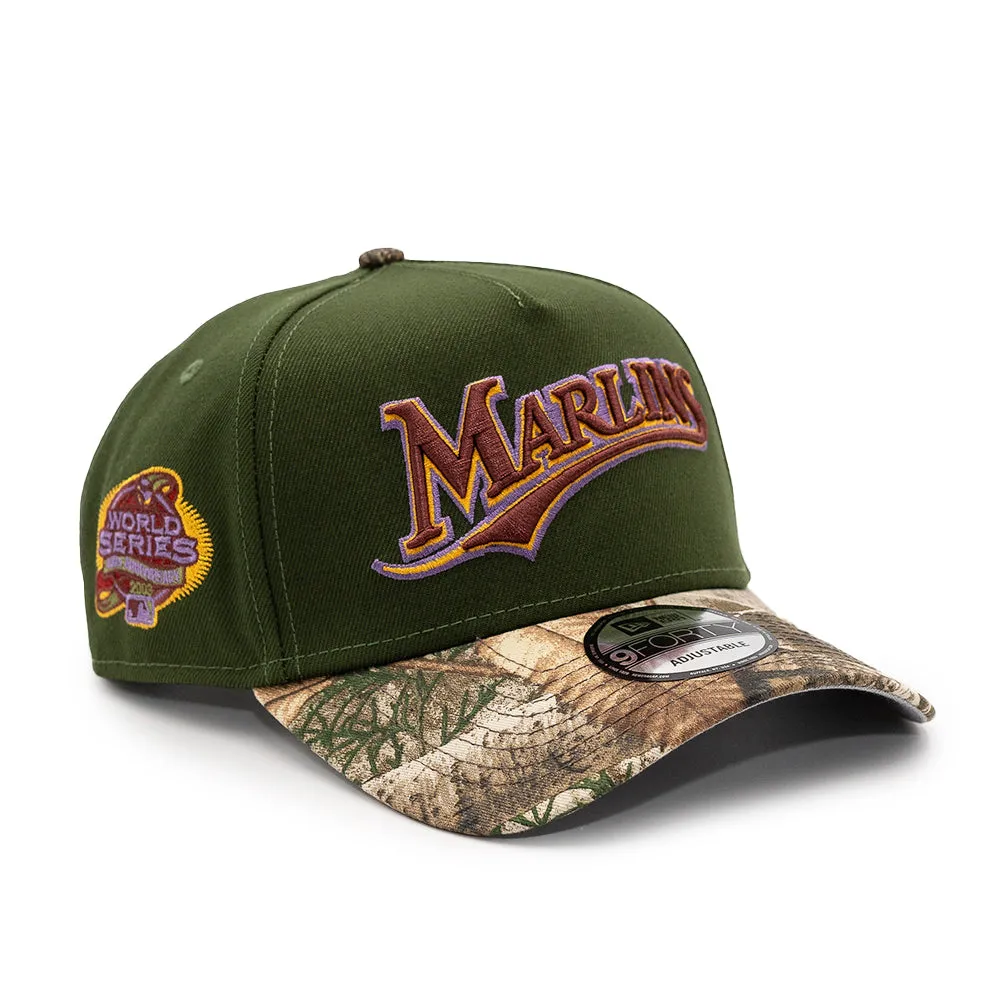 FRESH RAGS X NEW ERA Florida Marlins 100th World Series SIDE PATCH - Rifle Green 9FORTY AFRAME SNAPBACK