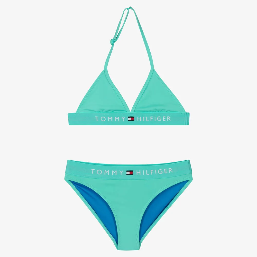 Girls Green Flag Logo Bikini